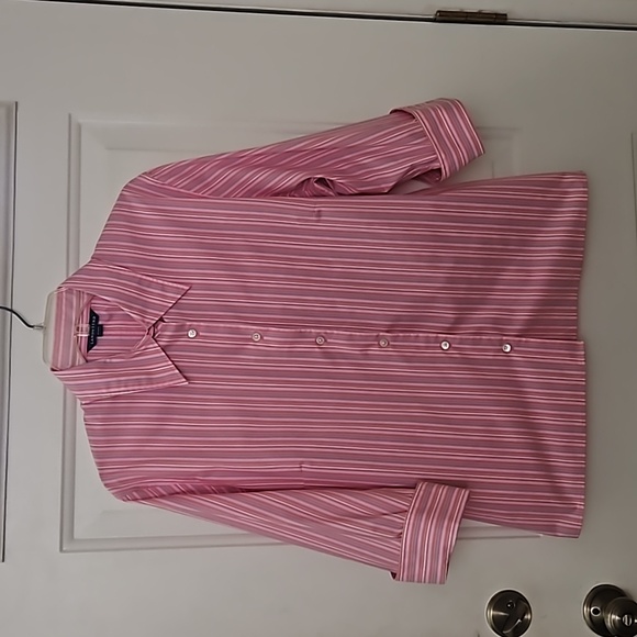 Lands’End Button Up 3/4 Sleeve Striped Shirt - Picture 1 of 10